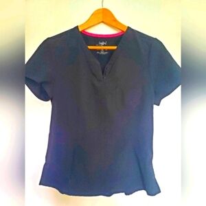 Heartsoul Scrubs Stretch Top Black Size Small